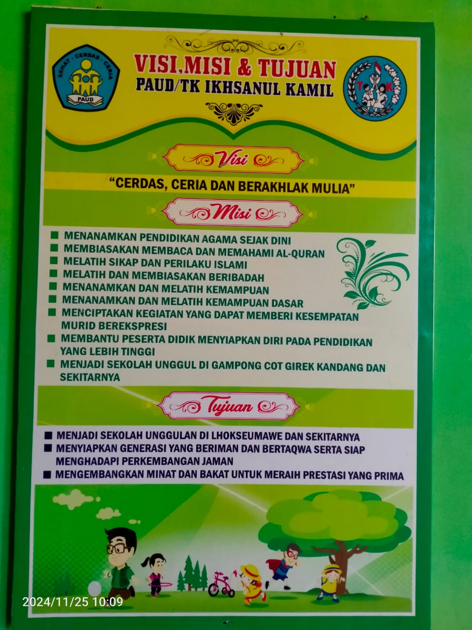 Visi Misi Dan Tujuan Tk Ikhsanul Kamil